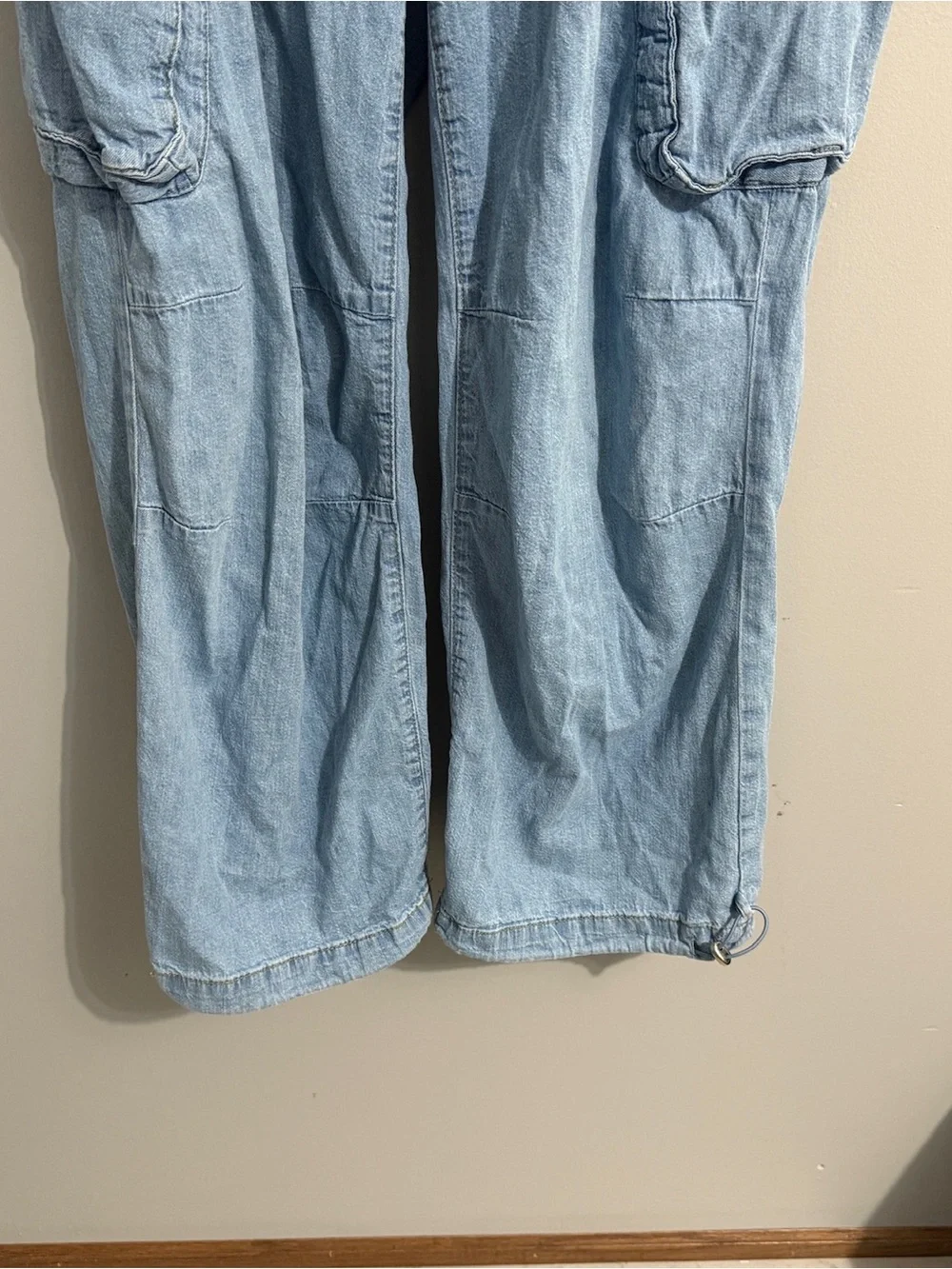 Gap Jeans Womens 10 Wide Leg Baggy Cargo Mid Rise Light Wash Street Modern y2k